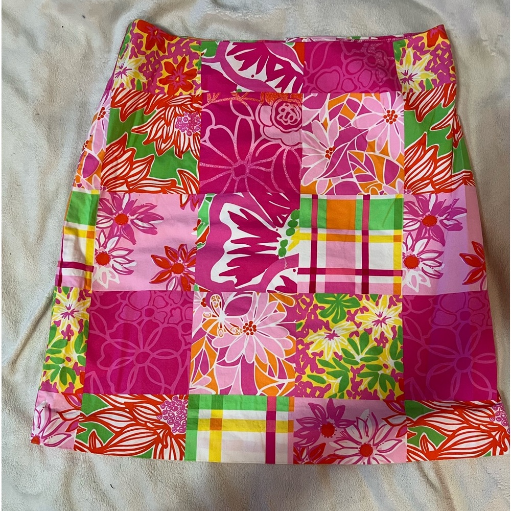 Lilly Pulitzer patwork print pink label size 8